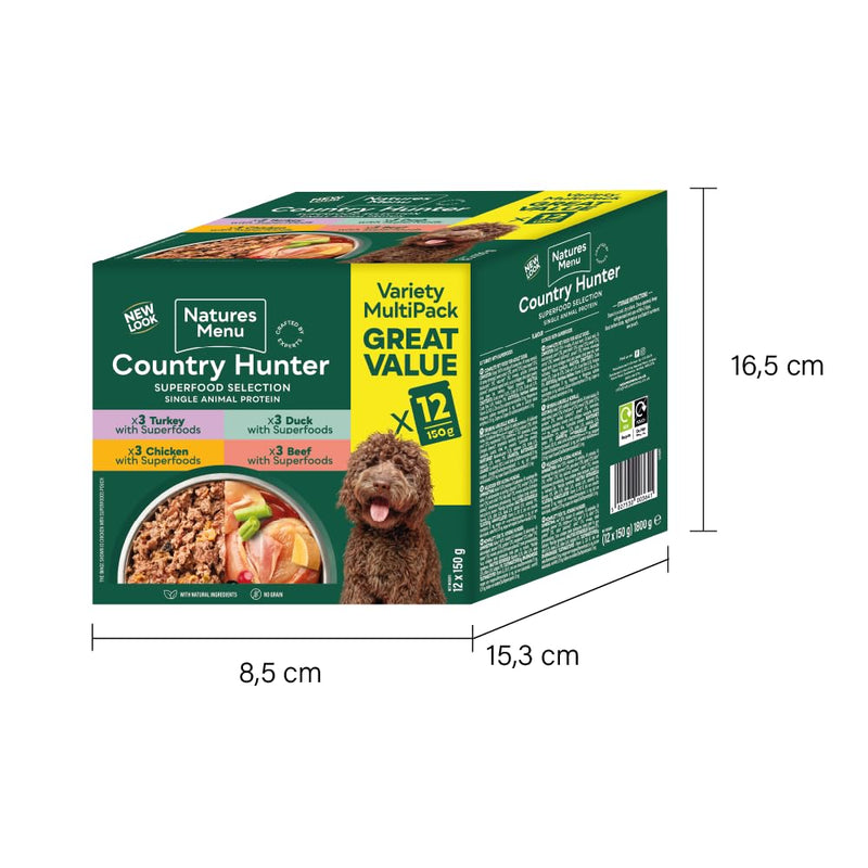 Country Hunter Natures Menu Natures Menu Superfood Selection Pouches for Dogs (12x 150 g) 