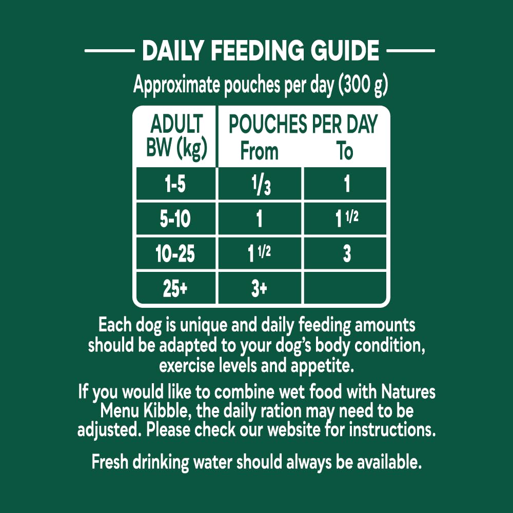 Natures Menu - Wet Dog Food - Pouches for Adult Dogs with Beef and Tripe - 8 x 300g 