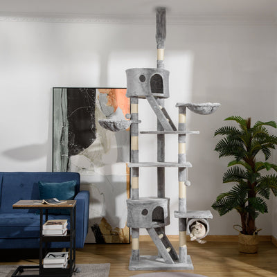 Floor-to-Ceiling Cat Tree – Adjustable, Sturdy & Multi-Level Fun 