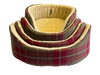 Oval Dog Basket Beige Fleece Pet Bed-Monmouth Check-4 sizes