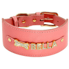 Personalized Dog Collar PU Leather | Greyhound Neck Collar with Name - Petzenya