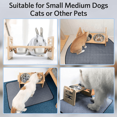 Elevated Dog Bowls with Stand, Adjustable Raised Bowls | Small Medium Pet Bowls - Petzenya
