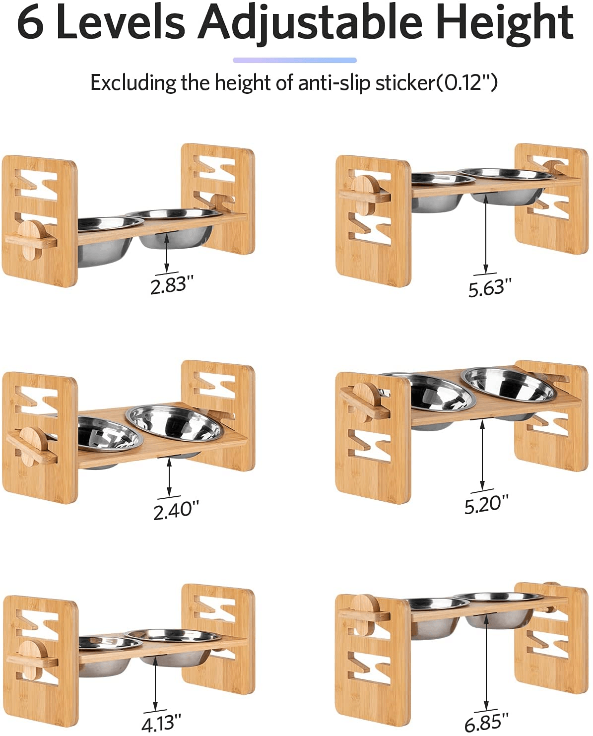 Elevated Dog Bowls with Stand, Adjustable Raised Bowls | Small Medium Pet Bowls - Petzenya