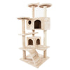 Cat Tower Climbing Tree | 132cm Cat Scratching Post Tower | Cream Sisal Rope Cat Tree - Petzenya