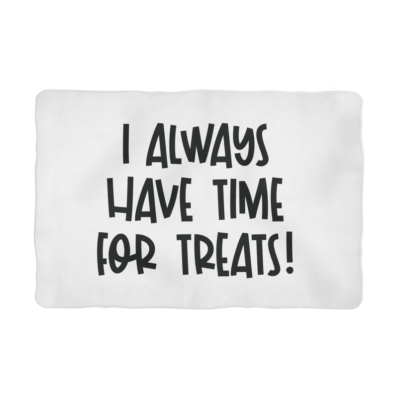 Dog Blanket, Pet Blanket, Printed Message 'I always have time for treats' Cosy Dog Blanket - Petzenya