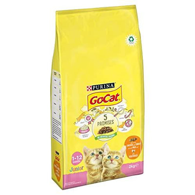 Go-Cat Junior Dry Cat Food Chicken Milk and Veg 2kg Pack of 4 - Petzenya