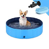 GoStock Dog Pool Plastic Dog Paddling Pool Dog Swimming Pool Portable PVC Dog Baths for Large Dogs Doggy Pool Bathing Tub Kid Pet Pool for Indoor/Outdoor (Bonus Pet Bath Brush) 32"x8" Small - Petzenya