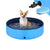 GoStock Dog Pool Plastic Dog Paddling Pool Dog Swimming Pool Portable PVC Dog Baths for Large Dogs Doggy Pool Bathing Tub Kid Pet Pool for Indoor/Outdoor (Bonus Pet Bath Brush) 32"x8" Small - Petzenya