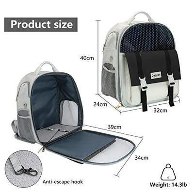 Dagood Cat Backpack, Black Portable Breathable Cat Carrier Backpack for Puppy Cat Durable Oxford Pet Backpack Carrier for Travelling Hiking Shopping Outdoor - Petzenya