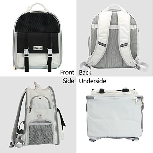 Dagood Cat Backpack, Black Portable Breathable Cat Carrier Backpack for Puppy Cat Durable Oxford Pet Backpack Carrier for Travelling Hiking Shopping Outdoor - Petzenya