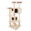 Cat Tower Climbing Tree | 132cm Cat Scratching Post Tower | Cream Sisal Rope Cat Tree - Petzenya