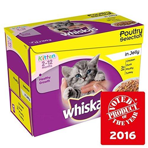 whiskas Kitten Pouch Poultry in Jelly 12 x 100g - Petzenya