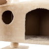 Cat Tower Climbing Tree | 132cm Cat Scratching Post Tower | Cream Sisal Rope Cat Tree - Petzenya