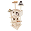 Cat Tower Climbing Tree | 132cm Cat Scratching Post Tower | Cream Sisal Rope Cat Tree - Petzenya