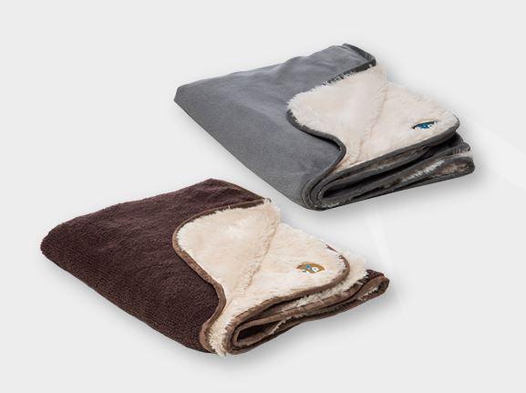 Nordic Double Sided Blanket | Dog Blanket Washable - Grey/ Brown - Petzenya