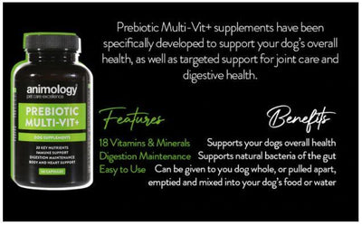 Prebiotic Multi-Vitamin+ Dog Supplement Animology 60 Capsules - Petzenya