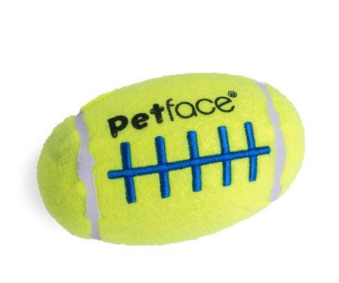 Squeaky Rugby Tennis Ball - Pack of 6 Dog Squeaky Toy - Rugby Soft Balls - Petzenya