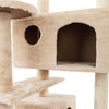 Cat Tower Climbing Tree | 132cm Cat Scratching Post Tower | Cream Sisal Rope Cat Tree - Petzenya