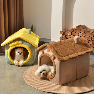 Foldable Dog House Kennel Bed Mat for Small Medium Dogs Cats Winter Warm Cats Bed Nest - Petzenya
