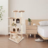 Cat Tower Climbing Tree | 132cm Cat Scratching Post Tower | Cream Sisal Rope Cat Tree - Petzenya