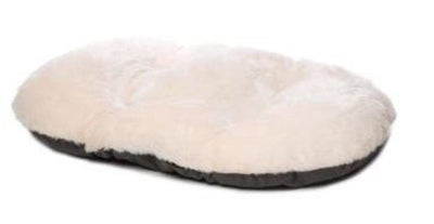 Oval Cushion Dog Bed | Gor Pets Nordic Cushion Bed | Pet Bed - Grey/ Brown 21"- 40" - Petzenya